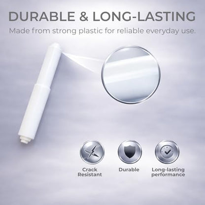Toilet Paper Holder Spring Rod | Toilet Paper Roller Replacement | Standard & 7 Inch Size Toilet Paper Holder Replacement Rod (1, White) - color: White