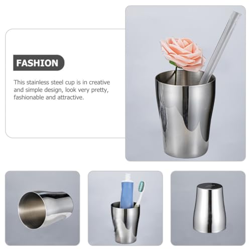 Stainless Steel Tooth Cup 500ml Rinsing Cup for Brushing Teeth with Smooth Surface and Easy to Clean Design Suitable for Theme Party and Daily Use