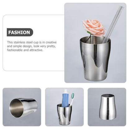 Stainless Steel Tooth Cup 500ml Rinsing Cup for Brushing Teeth with Smooth Surface and Easy to Clean Design Suitable for Theme Party and Daily Use
