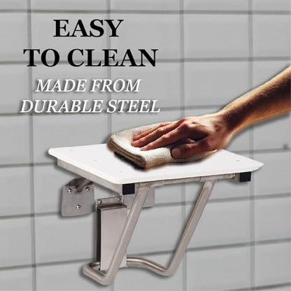 Folding Shower Chair for Elderly and Disabled | ADA Folding Shower Seat Wall Mounted Holds up to 400 lbs | High Density Polymer Shower Chair for Inside Shower 304 Stainless Steel | 30" x16” - size: 30