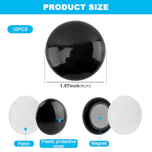 Magnetic Shower Curtain Weights, 10Pack Heavy Duty Shower Liner Weights with Rubber Covered, Rust-Free Curtain Counterweight, Windproof for Drapery, Tablecloth & Outdoor Flag - color: Black
