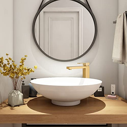 Gold Vessel Sink Faucet, BF307-T-SG | Brushed Gold Single Hole Bowl Sink Faucet Tall Bathroom Faucet Single Handle with Pop up Drain Assembly - color: Brushed Gold (Tall)