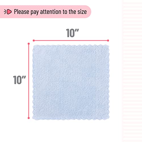 Slick- Baby Washcloths, 12 Pack, 10"x10", Microfiber Coral Fleece Baby Towels, Soft & Highly Absorbent Wash Cloths for Newborns, Infants and Toddlers, Gentle on Delicate Skin for Face, Hands and Body