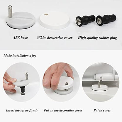 Toilet Seat Trapezoid with Quick Release Function, Toilet Seat Lid for Easy Cleaning and Installation with Dual Fixing and Adjustable Hinges - color: White