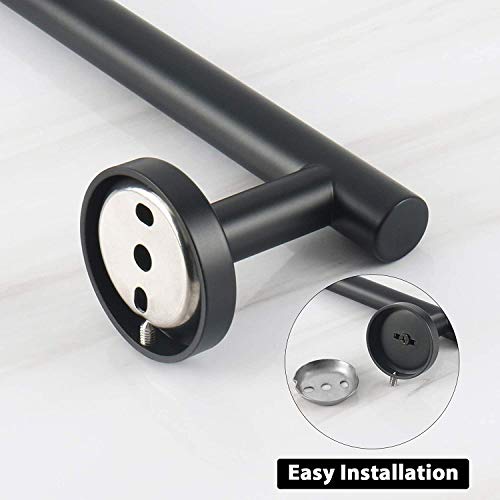 NearMoon Bath Towel Bar, Thicken Stainless Steel Shower Towel Rack Holder Wall Mounted for Bathroom, 9-lnch Overall Length-7-lnch Usable Hanging Space (1 Pack, Matte Black) - color: Matte Black, size: 9 Inch