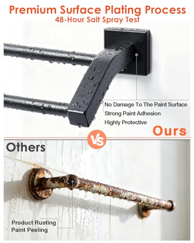 Alise Double Towel Bar,16 Inch Double Towel Racks for Bathroom, Matte Black | Quick Drying Bathroom Towel Holder, SUS304 Stainless Steel Towel Hanger Wall Mounted, Useable Length 14.9" - color: Matte Black, size: 16-Inch (2-Bars)