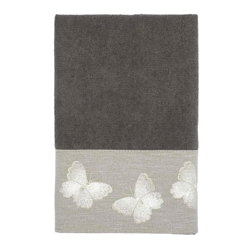 Avanti Linens - Fingertip Towel, Soft & Absorbent Cotton Towel (Yara Collection, Granite)