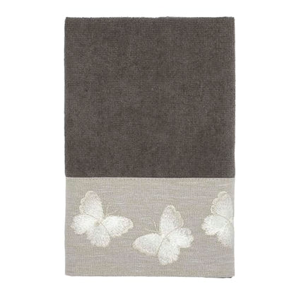 Avanti Linens - Fingertip Towel, Soft & Absorbent Cotton Towel (Yara Collection, Granite)