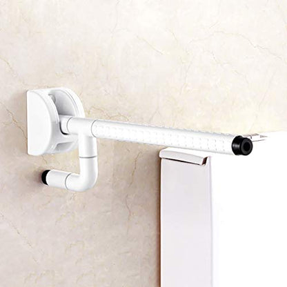 Grab Bars Handle Safety Support Hand Rails, Nylon Stainless Steel Anti-Slip Grab Bar,Single Arm White/Yellow Drop Fold Down Support Rail ,Bathroom Handrail For Elderly And Disabled , Toilet Safety Han - color: White