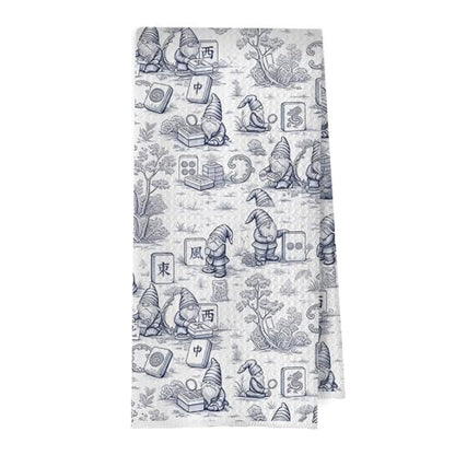 Gnomes Mahjong Kitchen Towels - Grandmillennial Mah Jong Gifts Decorative Waffle Dish Towels, Grandmillennial Gnomes Gifts Hand Towel, Chinoiserie Mahjong Tea Towel, 16×24 Inches - color: Mahjong- 34