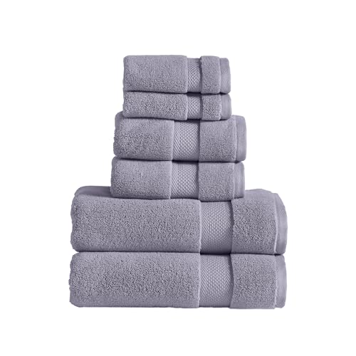Modern Threads Luxury 6-Piece Quick-Dry Towel Set – Plush & Ultra-Absorbent for Spa-Like Experience, Lilac - color: Lilac