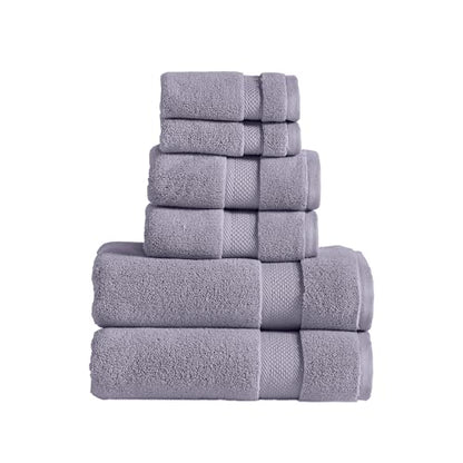 Modern Threads Luxury 6-Piece Quick-Dry Towel Set – Plush & Ultra-Absorbent for Spa-Like Experience, Lilac - color: Lilac