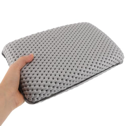 HOMSFOU 2pcs Non-Slip Foam Bath Pillow Suction Cups for Neck and Back Support, White and Gray Bathtub Headrest Cushions for Spa, Shower, Hotel, and Swimming Pool Use