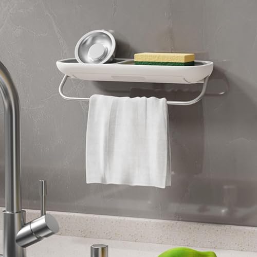 Soap Holder Dish Shower, Bar Soap Holder with Drainage, Self Draining Soap Holder, Wall Mounted Soap Box Tray Container for Bathroom, Bathtub Kitchen Sink (1PC Green-with Towel Rack) - color: 1pc Green-with Towel Rack