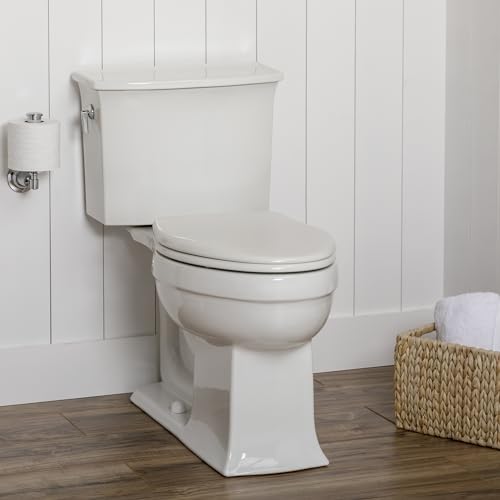Bemis Alesio II Slow Close Toilet Seat, Easy Clean Hinges and Adjustable Perfect Fit Wood Seat, Made in USA, Elongated, White - color: White, size: Elongated