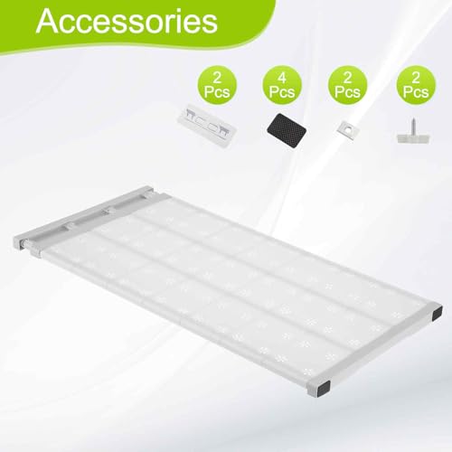 HARFINGTON Expandable Closet Tension Shelf 28.74" to 49.21" Adjustable Closet Organizer 2.5" x 13.78" Flower Pattern Storage Rack for Wardrobe Cupboard Kitchen Bedroom - size: 73cm to 125cm