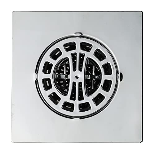 Danco Square Shower Drain Hair Catcher for Stand-Alone Shower Drain, 4-1/4 in. Shower Drain Cover, Shower Drain Protector, Chrome (11015)