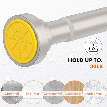 Shower Curtain Rod 31-80 in Adjustable Curtain Rod No Drilling Tension Shower Rod Stainless Steel for Bathroom Room Divider, Nickel - color: Nickel, size: 31"-80"