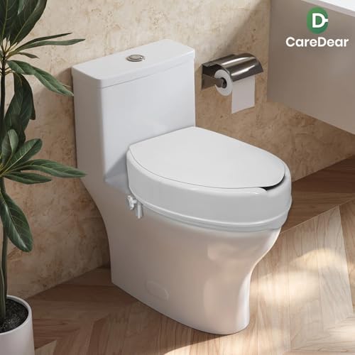 Raised Toilet Seat with Lid for Elderly, 6" High Toilet Seat for Elongated or Standard Commode, Raised Toilet Seat for Seniors, Handicap Toilet Seat Riser with Cover - size: 6"