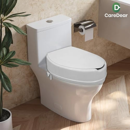 Raised Toilet Seat with Lid for Elderly, 6" High Toilet Seat for Elongated or Standard Commode, Raised Toilet Seat for Seniors, Handicap Toilet Seat Riser with Cover - size: 6"