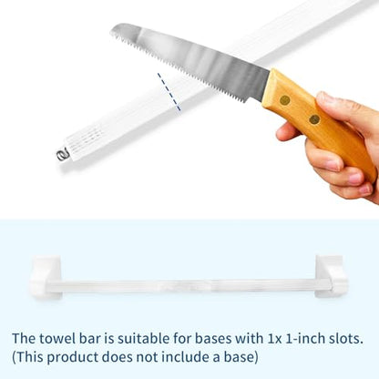 2 Pack 24 Inch Clear Bathroom Towel Bar Replacement Bar with Adjustable Spring End Sturdy Plastic Ceramic Rack Replacement Towel Bar Suitable for Kitchen and Bathroom Towel Storage - size: clear-2 pieces