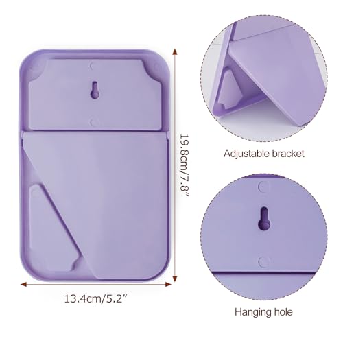2Pcs Table Desk Vanity 8-Inch Makeup Mirror, Simple Portable Travel Mirror with Stand, Standing and Wall Hanging Dual-use Purple - color: 2pcs-purple