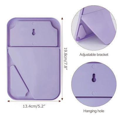 2Pcs Table Desk Vanity 8-Inch Makeup Mirror, Simple Portable Travel Mirror with Stand, Standing and Wall Hanging Dual-use Purple - color: 2pcs-purple