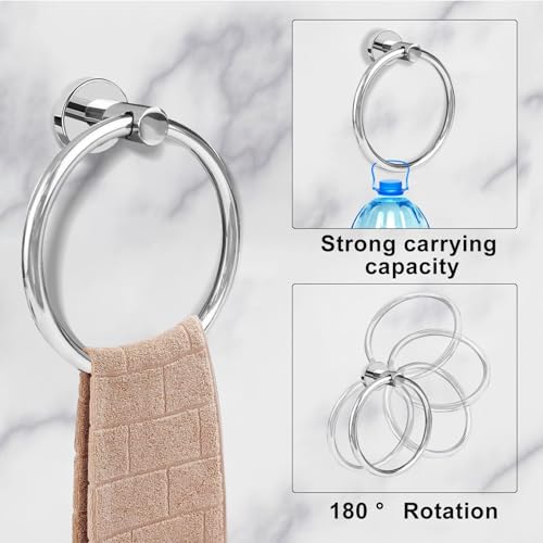 Cilee 10 Piece Chrome Bathroom Accessories Set, 24inch Polished Chrome Towel Bar Ring+Toilet Paper Holder+ Robe Towel Hook SUS304 Stainless Steel Bathroon Hardware Set - color: B Chrome, size: 24inch