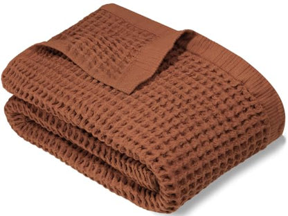 DEMMEX Organic Cotton Waffle Weave Turkish Bath Towel - Ultra Soft Lightweight Quick Dry, Oeko-Tex Certified, 100% Turkish Cotton (Terracotta, Large (60x30)) - color: Terracotta