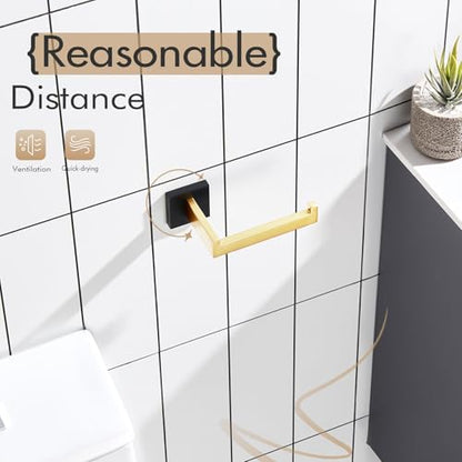 KOKOSIRI Toilet Paper Holders Wall Mounted Toilet Roll Holder for Bathrooms Hardware Washroom T-304 Stainless Steel, Matte Black and Gold B2003GDK - color: Black Gold, size: Without Shelf(1 Pack)