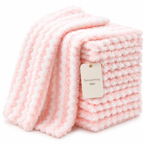 10PACK Kitchen Cleaning Cloths, Microfiber Dish Cloths: All-Purpose Washing/Soft/Lint Free/Absorbent/Quick Dry Reusable Washable Towels for Bathroom/Car/Glass, 10''x10'' - Pink - color: Pink, size: 10 x 10 Inch - 10PCS