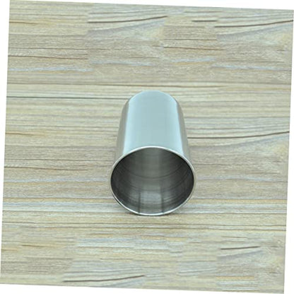 WOONEKY 2pcs Stainless Steel Water Tumbler Cups Versatile Bathroom Drinking Cups for Beverages Toothbrush Holder and Mouthwash Silver Finish