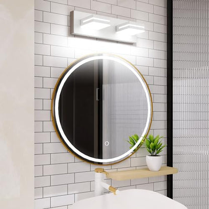 SineRise LED Modern Bathroom Vanity Light Fixtures, Modern Acrylic Bathroom Wall Lighting Fixtures Over Mirror, 2-Light, 15.5-Inch, White, White - color: White, White, size: 2-Light, 15.5-Inch