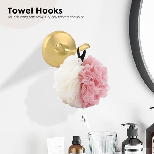 4 Piece Antique Bathroom Hardware Accessories Set Brushed Gold,24 Inch Towel Bar Set,Towel Rack Set,Bathroom Towel Holder Set - color: Brushed Gold