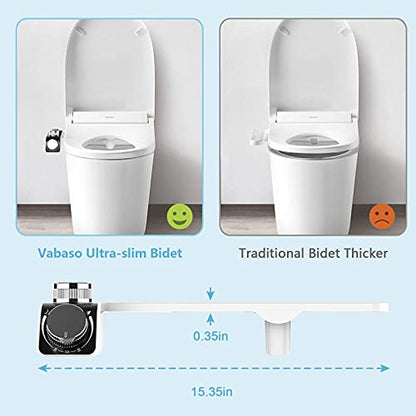 Bidet Attachment - Warm and Cold Water Bidet for Toilet, Non-Electric Bidet Toilet Seat Attachment with Self-Cleaning Dual Nozzle, Easy Installation, Fresh Water Spray for Sanitary and Feminine Wash