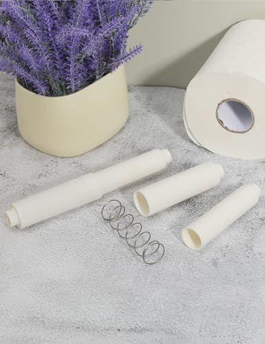 Toilet Paper Holder Roller Replacement, 2Pcs 6.5inch Plastic Toilet Paper Spring Rod Toilet Tissue Holder Replacement Spindle Replacement Rod fits Extra Large Bathroom Tissue Rolls (White) - color: White+0.59in
