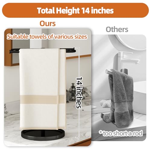 Bethom Hand Towel Holder Stand for Bathroom Countertop,S-Shape Bar,Black | Stainless Steel Hand Towel Racks Standing Holds 2 Towels for Kitchen - color: Black