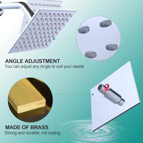 HOMEDEC Dual Shower Heads Shower System with Rain Shower and Handheld, 6pcs Body Jets with 15.7x31.5" Rainfall and 6" Shower Heads, Chrome - color: Chrome, style: 4-Way + 1x 6" Top