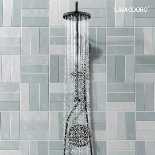 Lava Odoro 5-Function Retrofit Shower System with Rain Showerhead and Handheld Spray Matte Black, 8'' Rain Shower Faucet, 2.5 GPM, SF101-MB