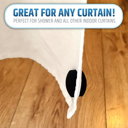 Powerful Anti-Billowing Magnetic Shower Curtain Weights for Splash-Free Bath Experience - 360° Silicone Wrapped - Will Never Rust - Heavy Magnets Prevent Curtain Liners from Blowing | 4 Pairs | Black - color: Black, size: 4 Standard Pairs