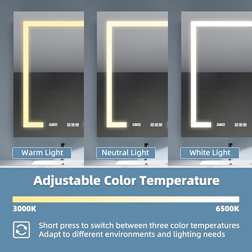 LED Medicine Cabinet 24x30 Anti-Fog Mirror Dimmable Recessed Mount | 3 Color Dimmable LED. Time Temp Display. Anti-Fog IP44. 2 Outlets+2 USB. Plug-in/Hardwired. Recessed/Wall Mount. Right Hinge. - size: 24x30"R, style: Style-A