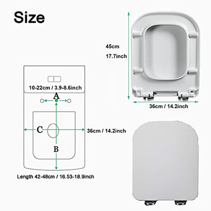 White Quick-Release Toilet Seat with Top-Fixing Hinges – Durable Bathroom Lid for Easy Cleaning and Installation 04B