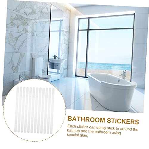 12Pcs Bathroom Non Slip Stickers Transparent Skid Decals for Shower Bathtub and Stairs Peva Design for Enhanced Safety and Traction