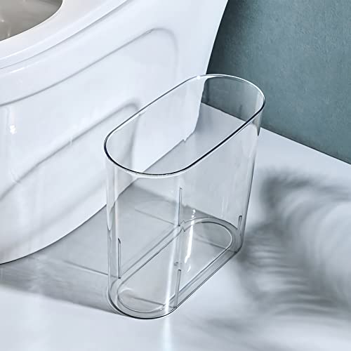Anyoifax Small Trash Can Slim Garbage Can 3 Gallon Waste Basket, Clear | Trash Bin Container for Bathroom, Bedroom, Living Room, Kitchen, Under Desk, Office, Colleg Dorm - color: Clear