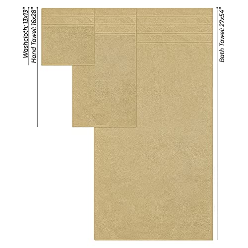 American Soft Linen 100% Carde Cotton 6 Piece Towel Set, 590 GSM Heavy Weight Soft Absorbent Turkish Towels for Bathroom, Sand Taupe - color: Sand Taupe