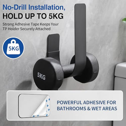 Stick On Bathroom Toilet Paper Holder Holds 2 Spare Rolls | double roll、spare roll storage、extra toilet roll holder、reserve storage