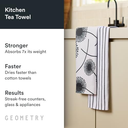 GEOMETRY Kitchen Tea Towels - Quick Dry Microfiber Dish Towels for Kitchen Linen Breeze, 18" x 30" 2 Pack - color: Linen Breeze, style: Kitchen Towel - Double