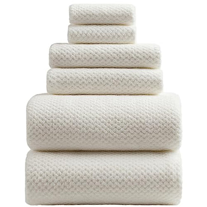 Oversized Bath Towels Extra Large 40x80 Inches Bath Sheets for Adults Super Soft Quick Dry Highly Absobent Microfiber Shower Towels (White,6 Piece)… - color: White 6 Piece, size: 6 Piece