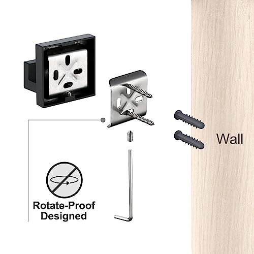 BAGNOLUX Matte Black Bathroom Accessories Set 4 Pieces, Bathroom Towel Holder Set Stainless Steel, Black Towel Bar Towel Racks for Bathroom Wall Mounted, Square Bathroom Hardware Set Heavy Duty - color: Matte Black
