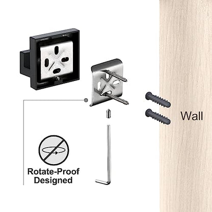 BAGNOLUX Matte Black Bathroom Accessories Set 4 Pieces, Bathroom Towel Holder Set Stainless Steel, Black Towel Bar Towel Racks for Bathroom Wall Mounted, Square Bathroom Hardware Set Heavy Duty - color: Matte Black